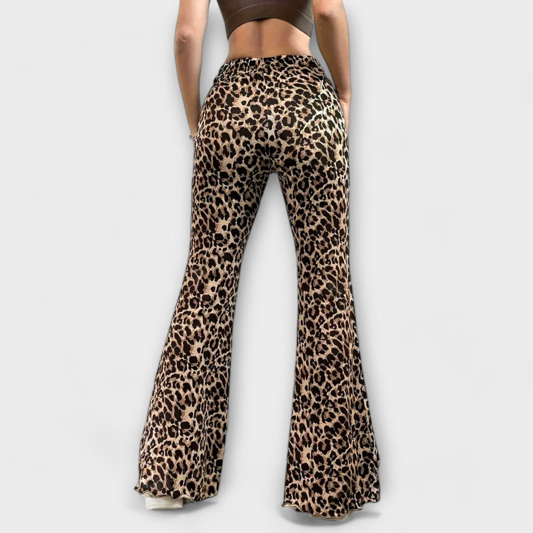 Ofélie | Bootcut kalhoty s leopardím vzorem