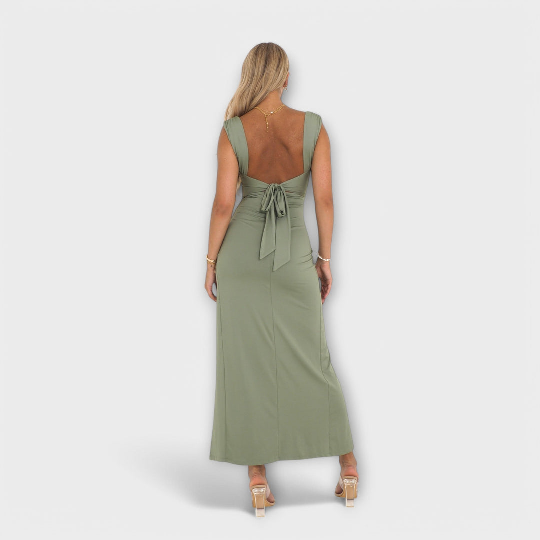 Barbara | Elegantní midi šaty oni strečové latky