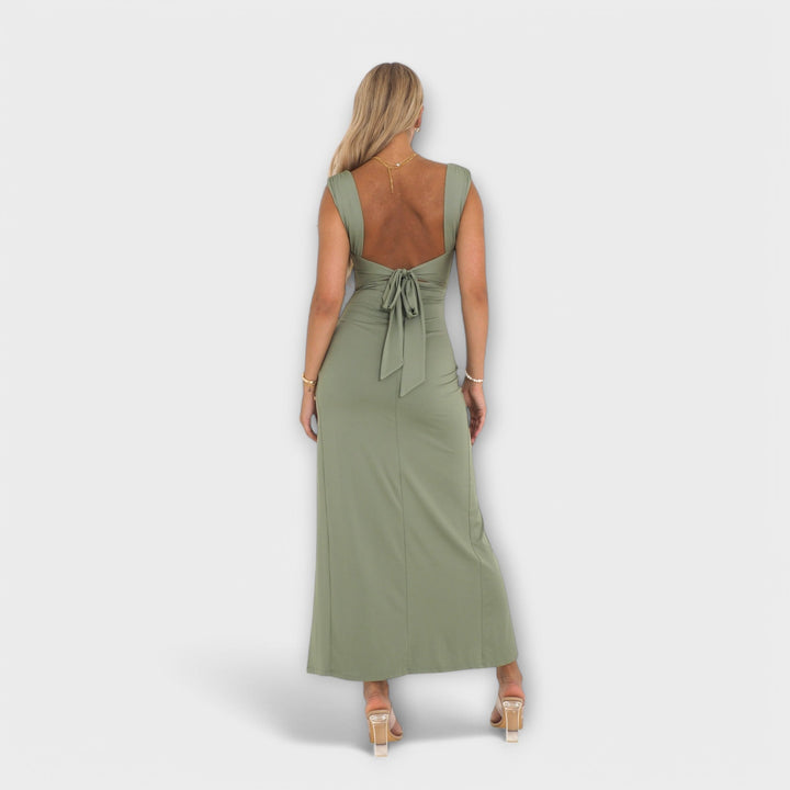 Barbara | Elegantní midi šaty oni strečové latky