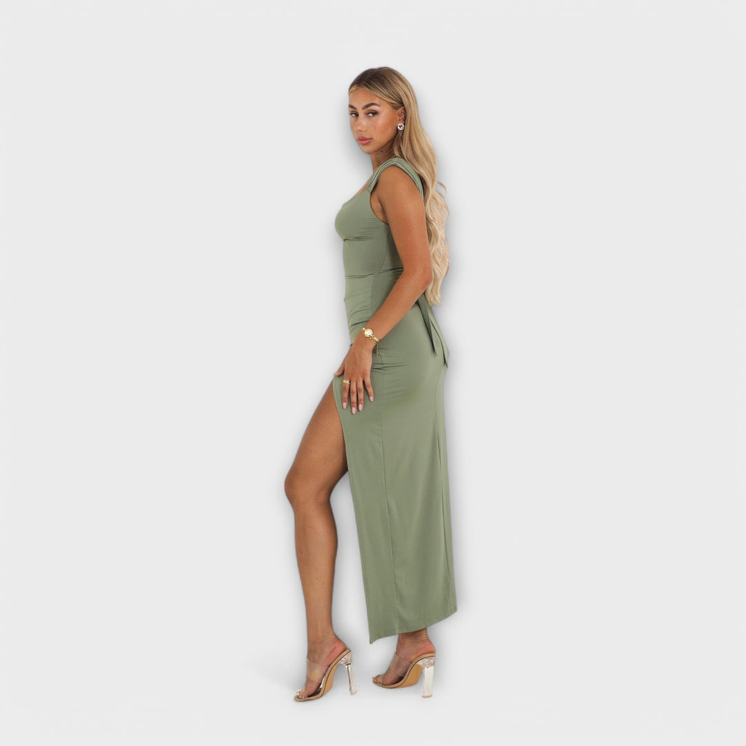 Barbara | Elegantní midi šaty oni strečové latky