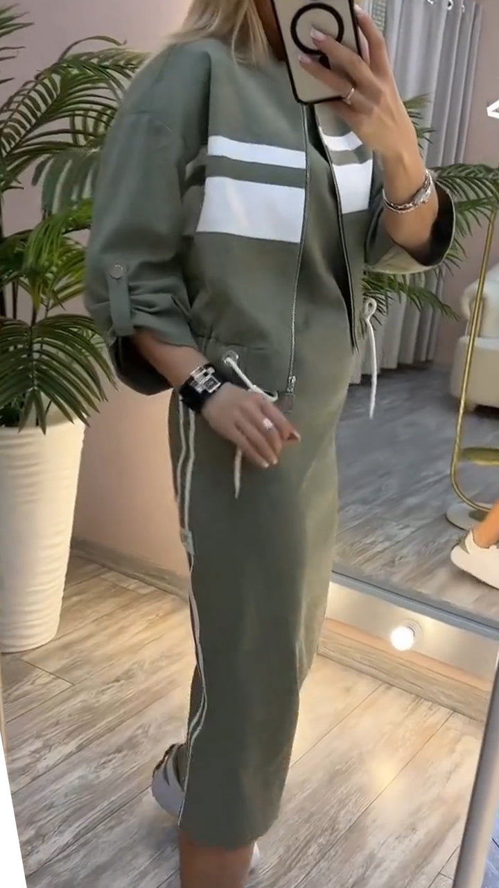 Feyra™ - Uvolněný a stylový set sšaty a bundou pro ženy