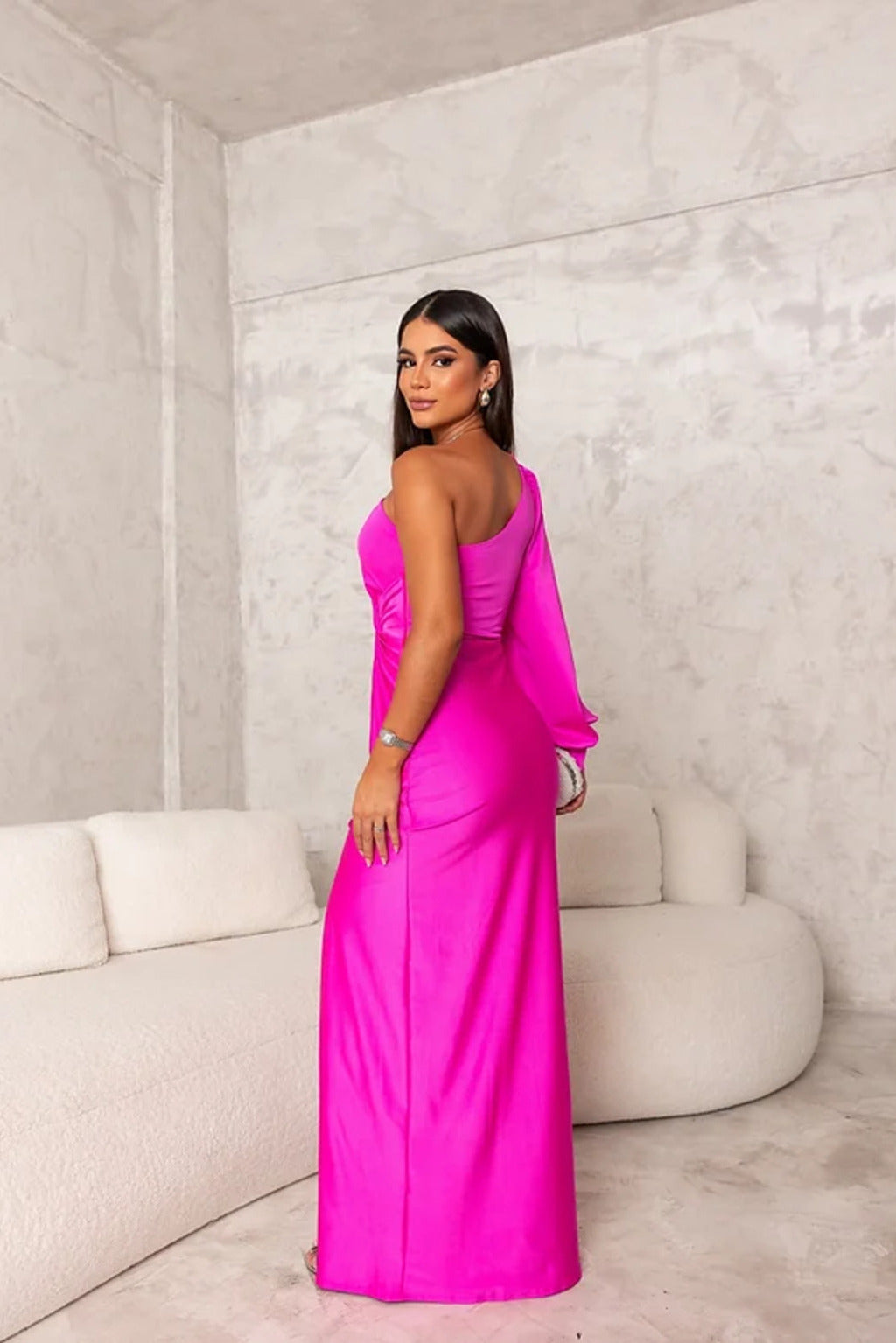 Magdalena – Elegantní maxi šaty na jedno rameno 
