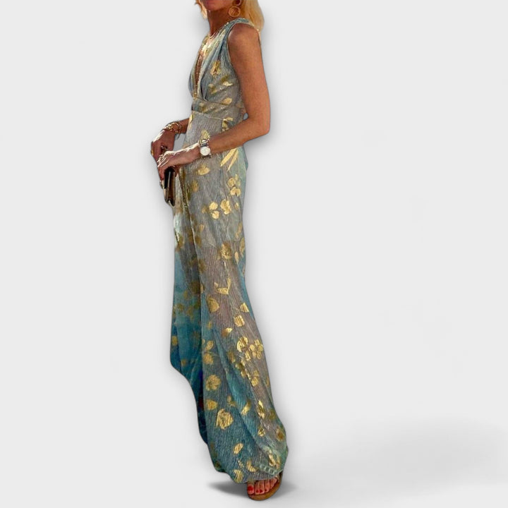 Elvíra | Maxi šaty s okázalými detaily a výstřihem do V