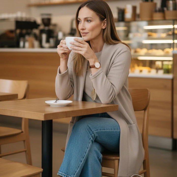 ⏳Speciální časově omezená nabídka⏰Elegantní tří dílná souprava obsahující dlouhý kardigan, top a kalhoty💞