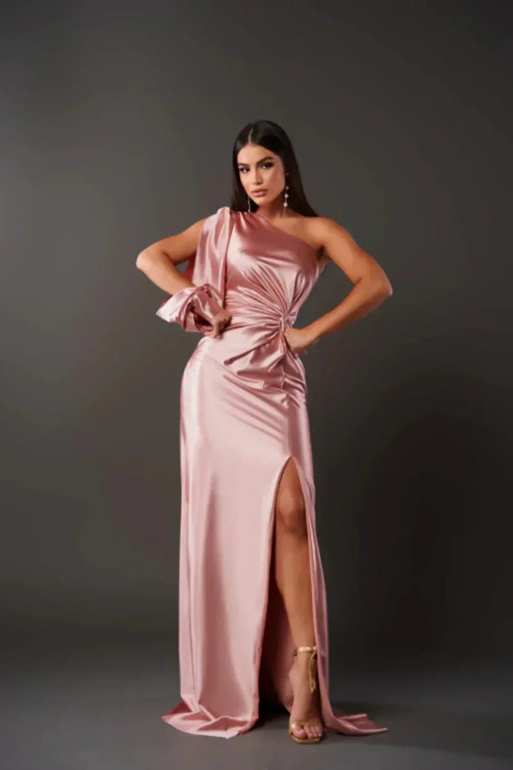 Magdalena – Elegantní maxi šaty na jedno rameno 